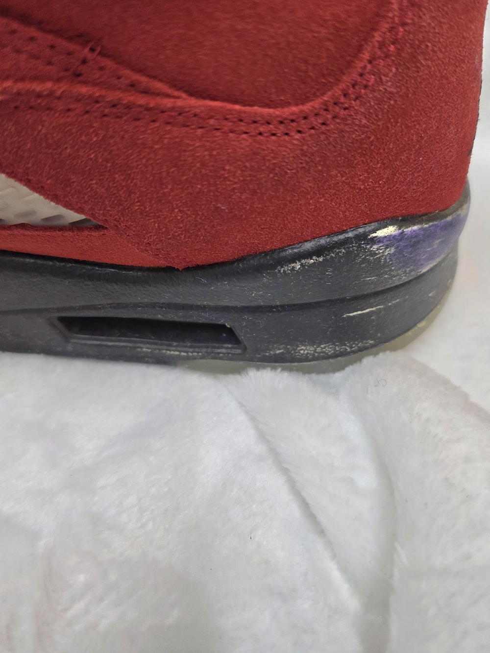 Men's Nike Air Jordan 5 Retro Raging Bull Red Suede Basketball Shoes - Picture 8 of 14